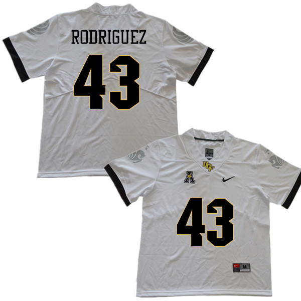 Men #43 Zach Rodriguez UCF Knights College Football Jerseys Sale-White - Click Image to Close